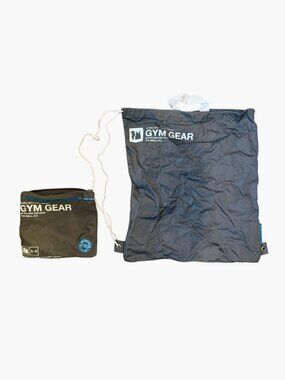 Flight 001 Go Clean Gym Gear Gray Drawstring Backpack Gym Bag